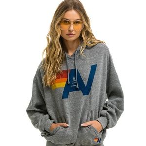 NWT Aviator Nation LOGO RELAXED HOODIE - HEATHER GREY - unisex adult xs